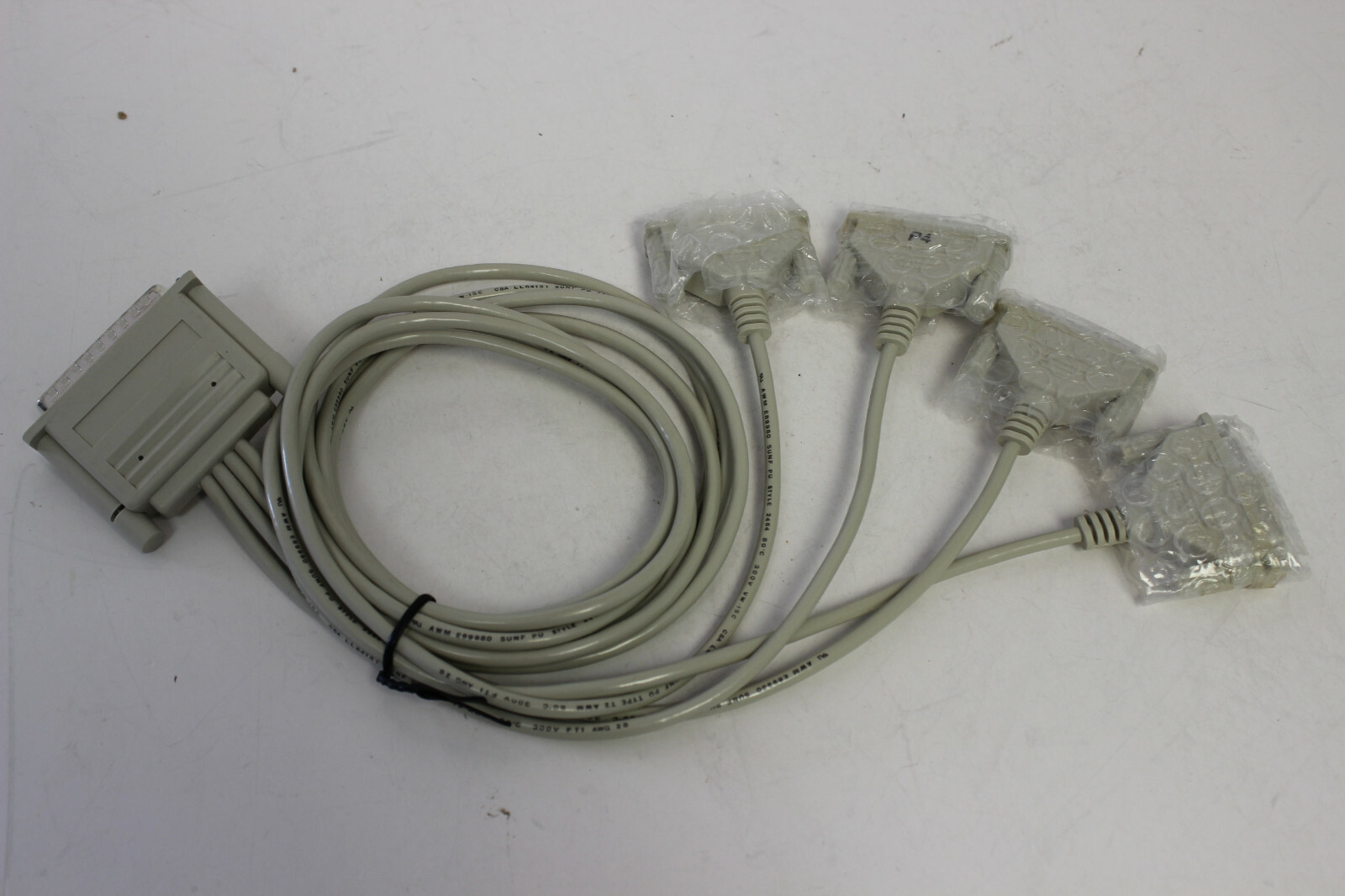 DIGI 76000008 CONNECTOR QUAD DB25 DTE MALE CABLE RS232 NEW OPEN BOX BLK