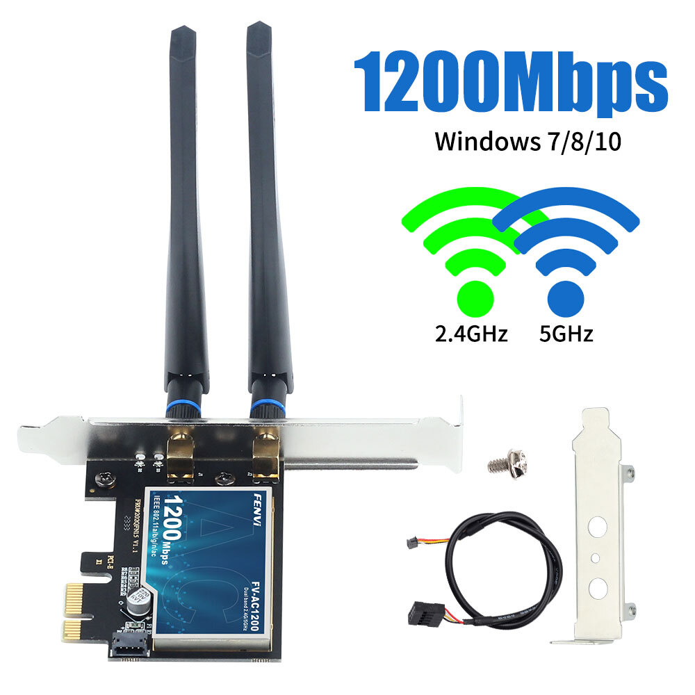 Desktop PC PCI-E WiFi Bluetooth Card 600Mbps Dual Band Wireless Network Adapter