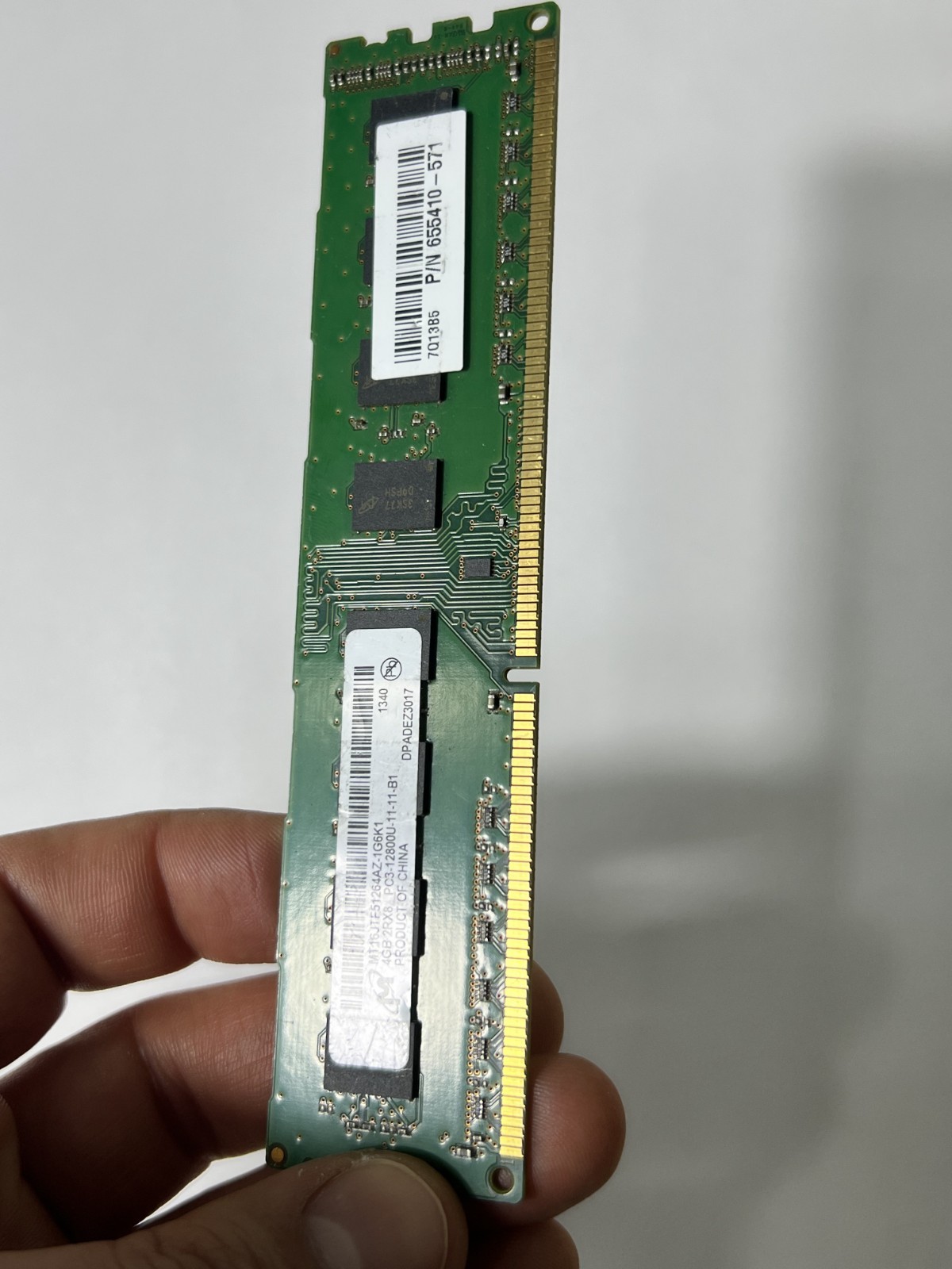 Micron 4GB DDR3 2Rx8 1600MHz PC3-12800U MT16JTF51264AZ-1G6K1 CT51264BA160B.16FKD