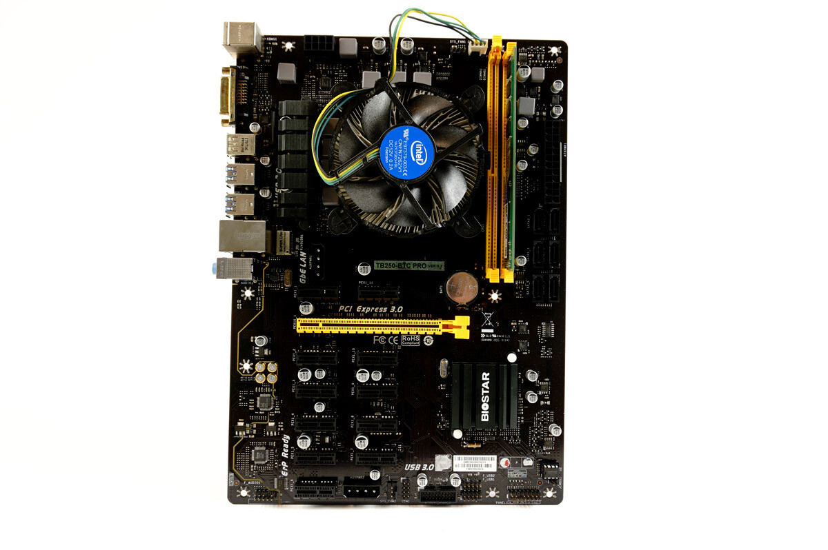 Full Kit MB/CPU/RAM – BIOSTAR TB250-BTC Pro 12 GPU Slot Mining Motherboard |…