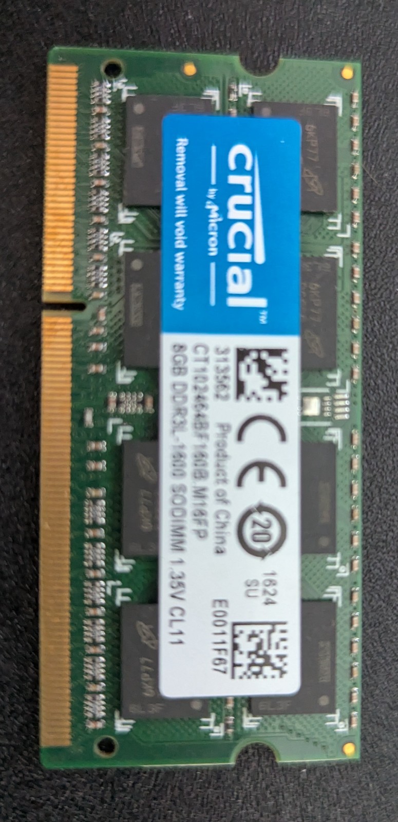 Crucial CT102464BF160B 8GB SO-DIMM PC3-12800 (DDR3-1600) Memory