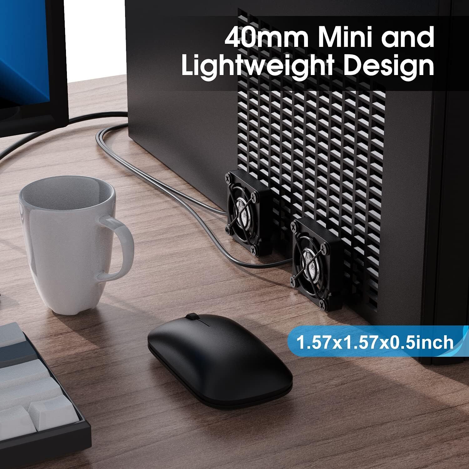 Dual 40mm USB Fan with 3 Speeds Adjustable 5V PC Fan Max 5500RPM 40mm* 40mm*25mm