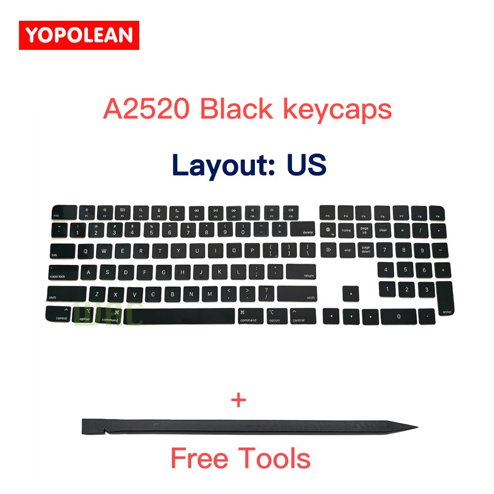 Original A2520 Keycaps For Apple iMac Magic A2520 Keyboard Repair Black Key