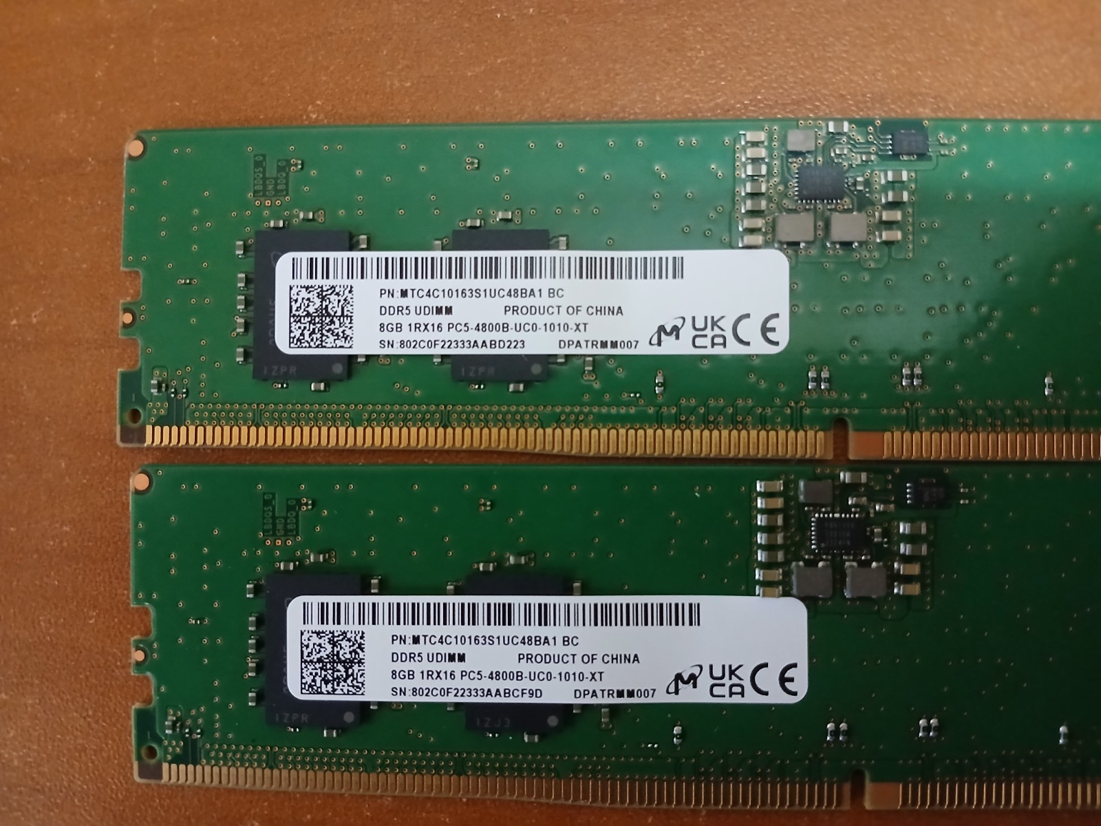 1x8GB Micron DDR5-4800 Desktop Memory RAM PC UDIMM (MTC4C10163S1UC48BA1)