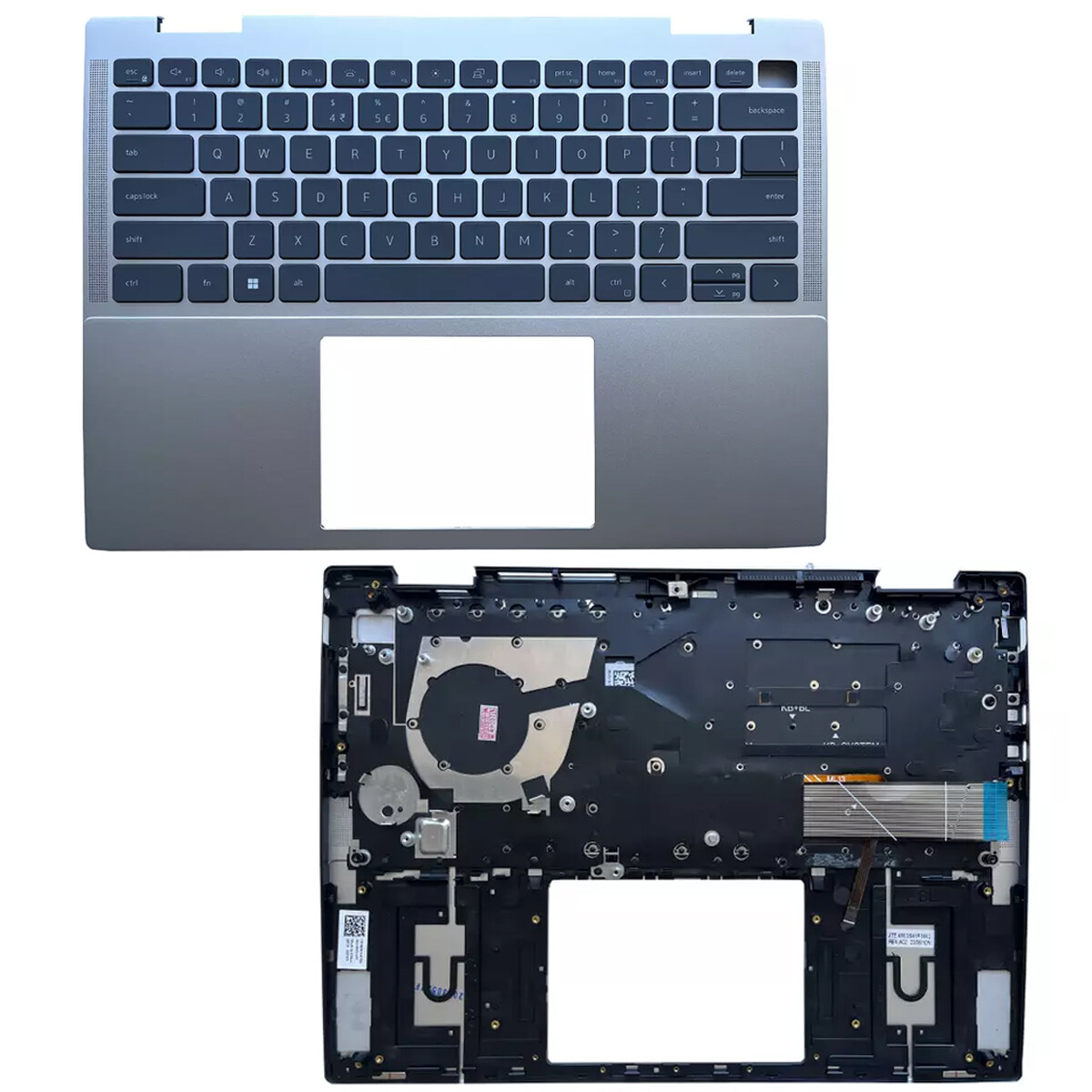New 0MF0F1 Palmrest W/Backlit Keyboard For Dell Inspiron 7435 7430 2-in-1 Silver