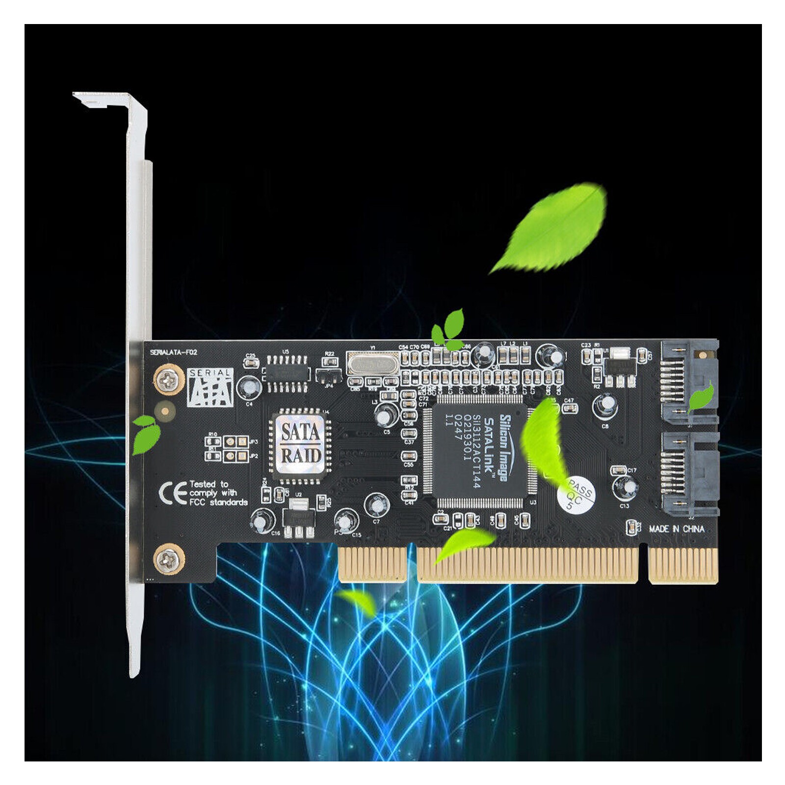 2-Channel Array Card PCI SATA 150MB/s SIL3112 Controller Card for WINS 2000/XPMS