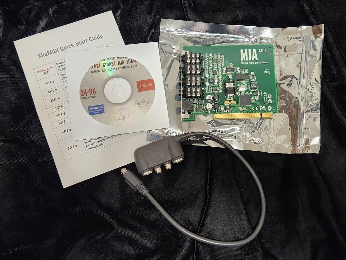 Echo Mia MIDI 2 In/2 Out PCI Audio Interface MIDI I/O 24/96 CABLE / CD included