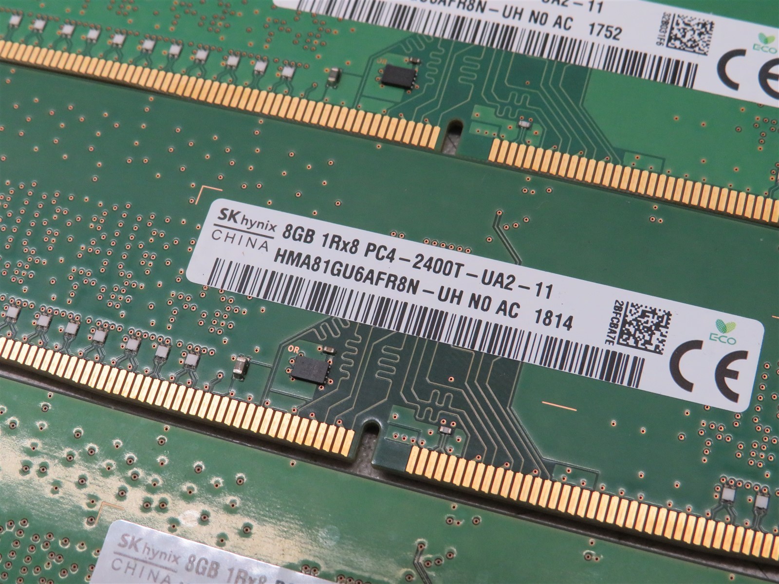 Lot of 6 Hynix 8GB 1Rx8 PC4-2400T-UA2-11 Desktop Memory DDR4 RAM