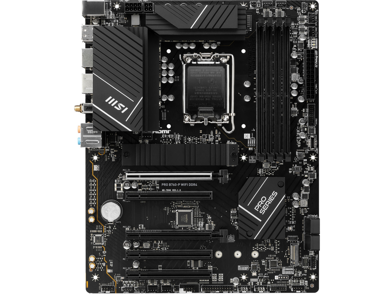 MSI PRO B760-P WIFI DDR4 LGA 1700 (l12th&13th Gen), SATA 6Gb/s motherboard, WiF