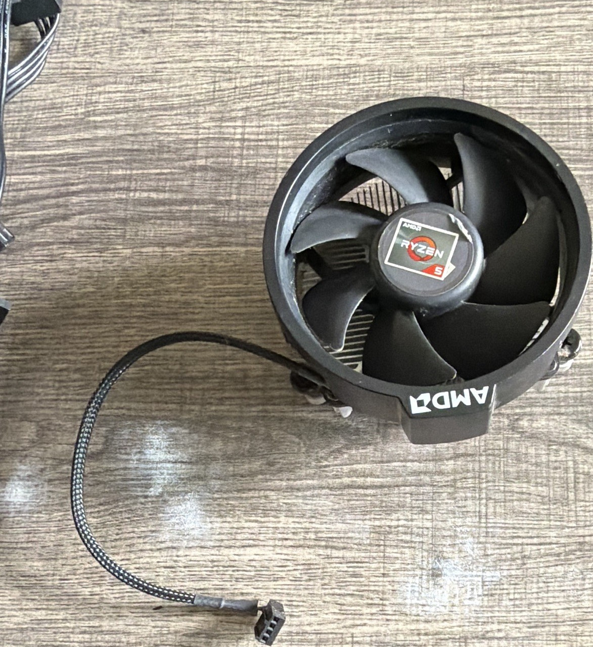 AMD CPU Cooler Fan with Heatsink, 4-Pin Connector, Aluminum Plastic, Black