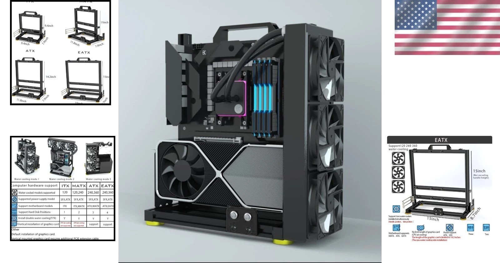 Open Air Frame PC Bench, DIY Motherboard Case Rack