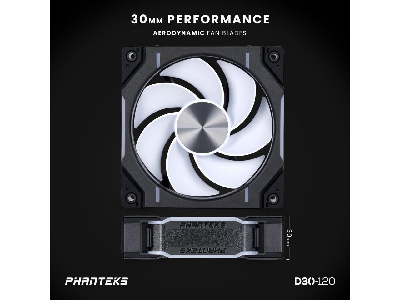 Phanteks D30-120 DRGB PWM Fan, Reverse Airflow Model, Premium D-RGB Performance