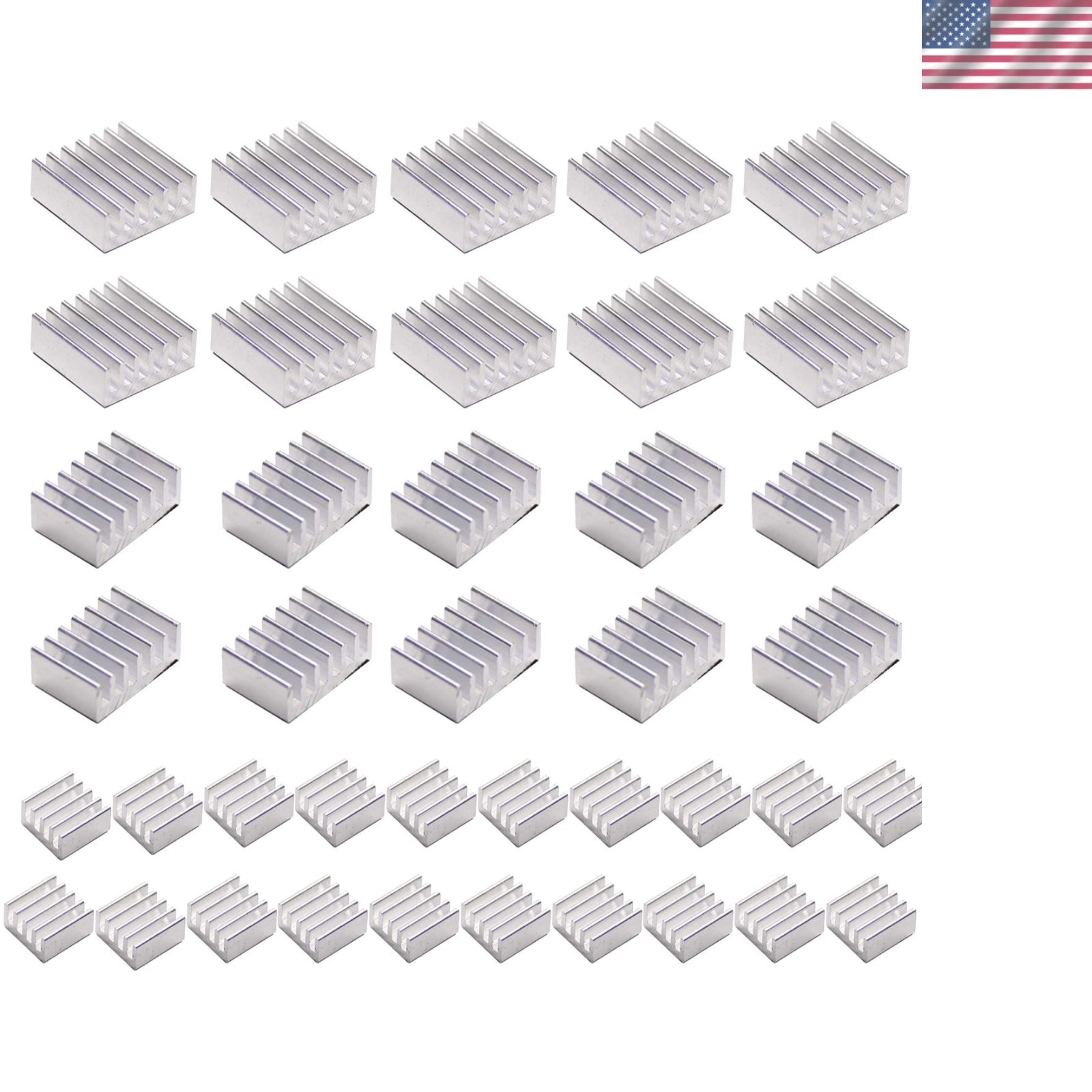 40 PCS Durable Aluminum and Copper Heatsinks with Adhesive Tape for Efficiency