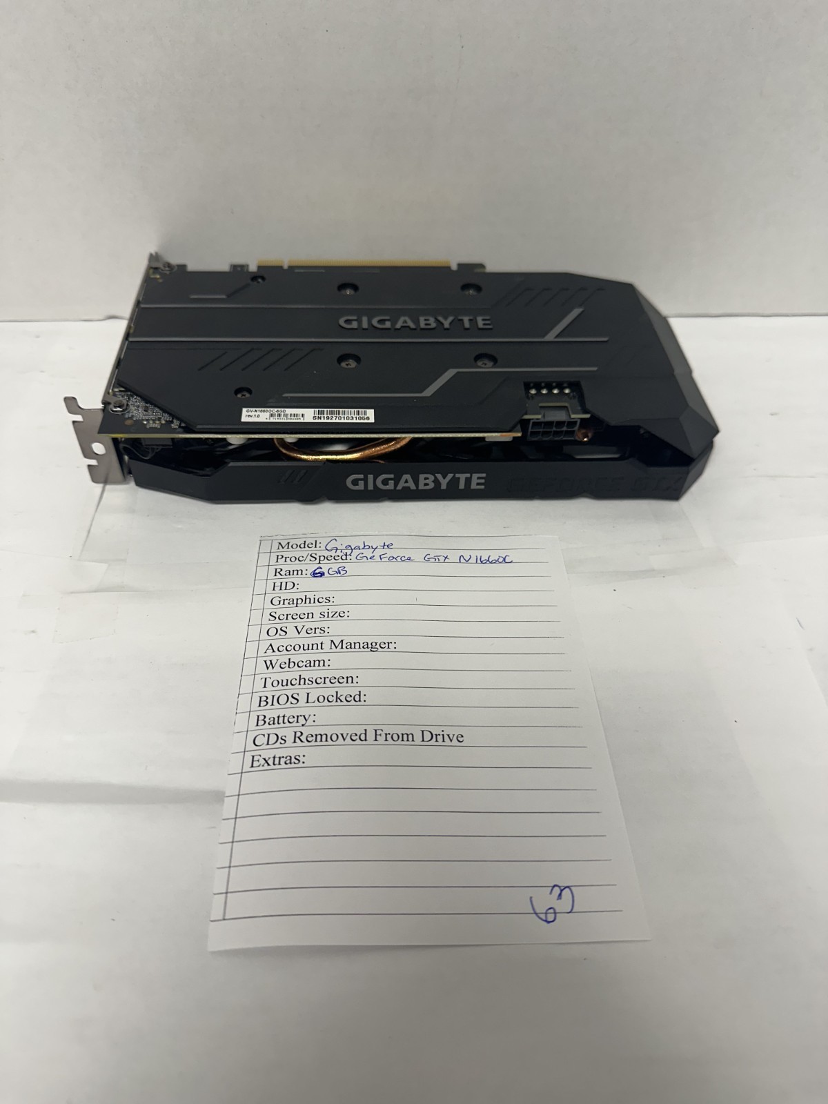 GIGABYTE GeForce GTX 1660 OC Edition 6GB GDDR5 Graphics Card (GV-N1660OC-6GD)