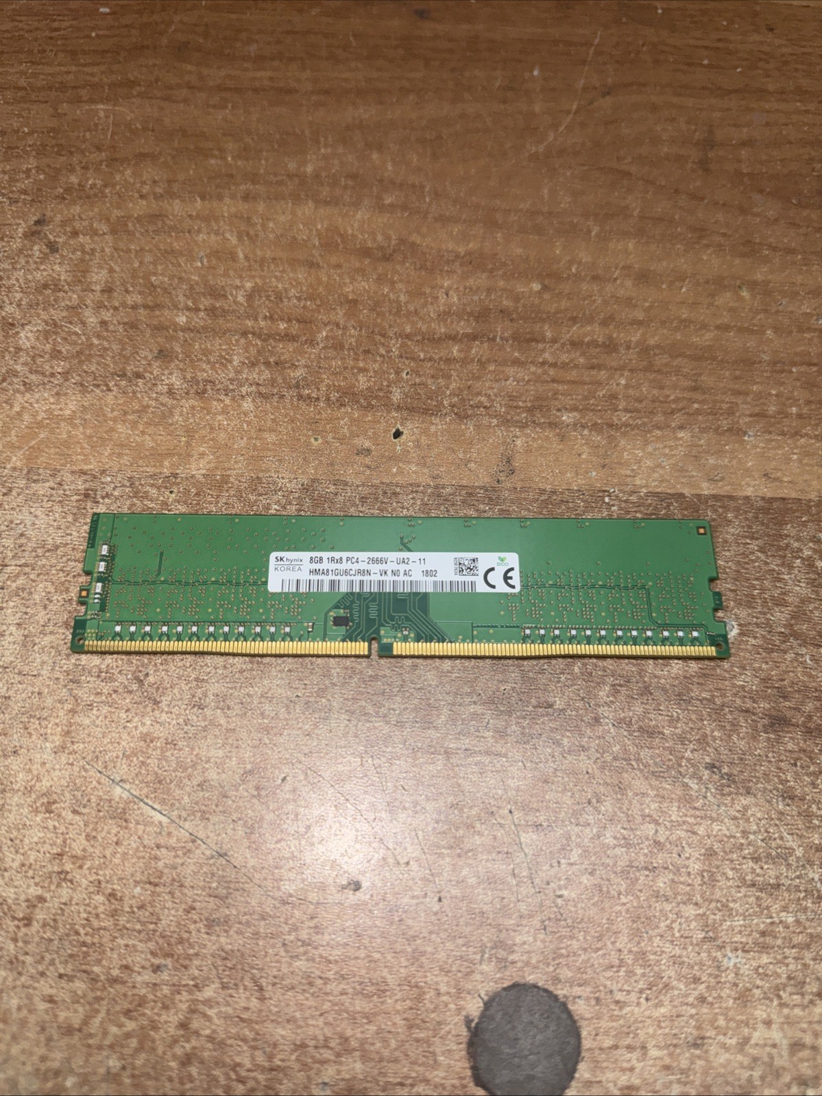 HYNIX 8GB 1RX8 PC4-2666V-UA2-11-HMA81GU6CJR8N-VK N0 AD-DESKTOP MEMORY
