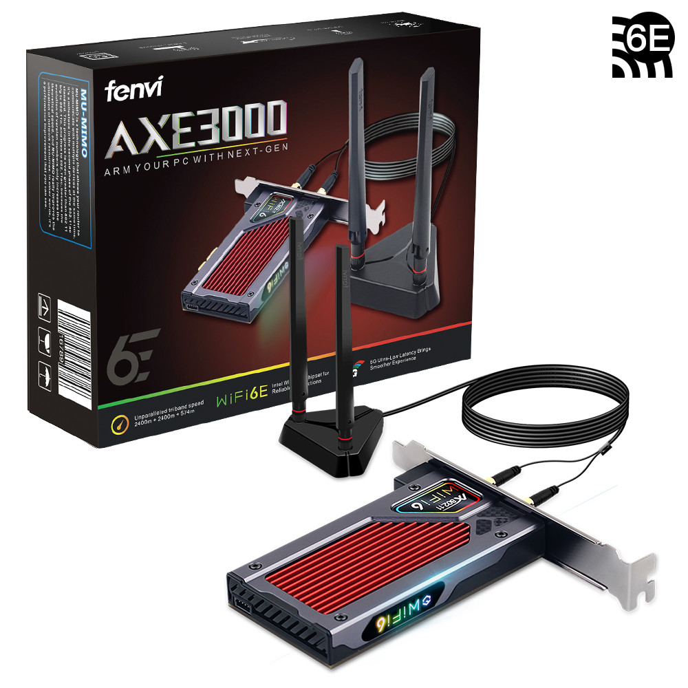 WiFi 6E RGB Gaming Desktop AX210 PCI-E WiFi Card Bluetooth 5.3 PCIe WiFi Adapter