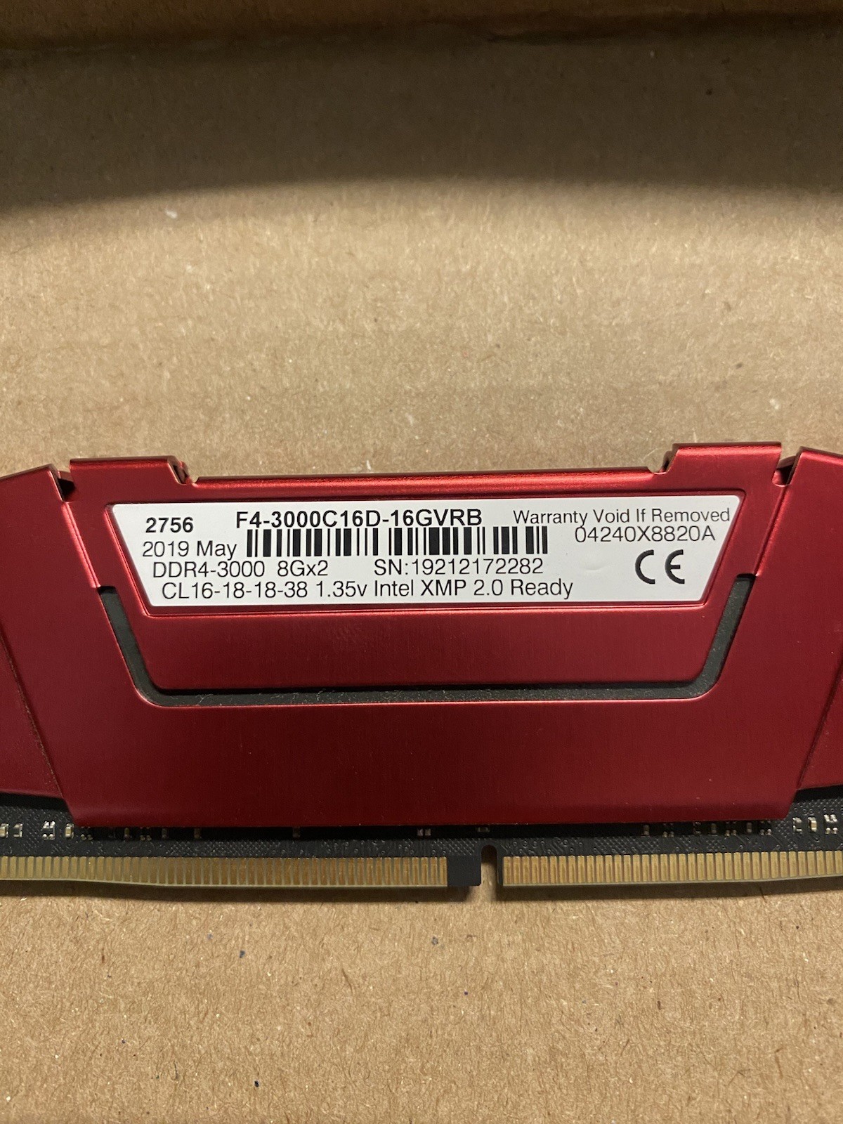 G.SKILL Ripjaws V-Series 16GB (2×8 GB) DDR4 RAM 3000Mhz