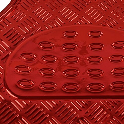 BDK Universal Fit 4-Piece Metallic Design Car Floor Mat – Assorted Colors