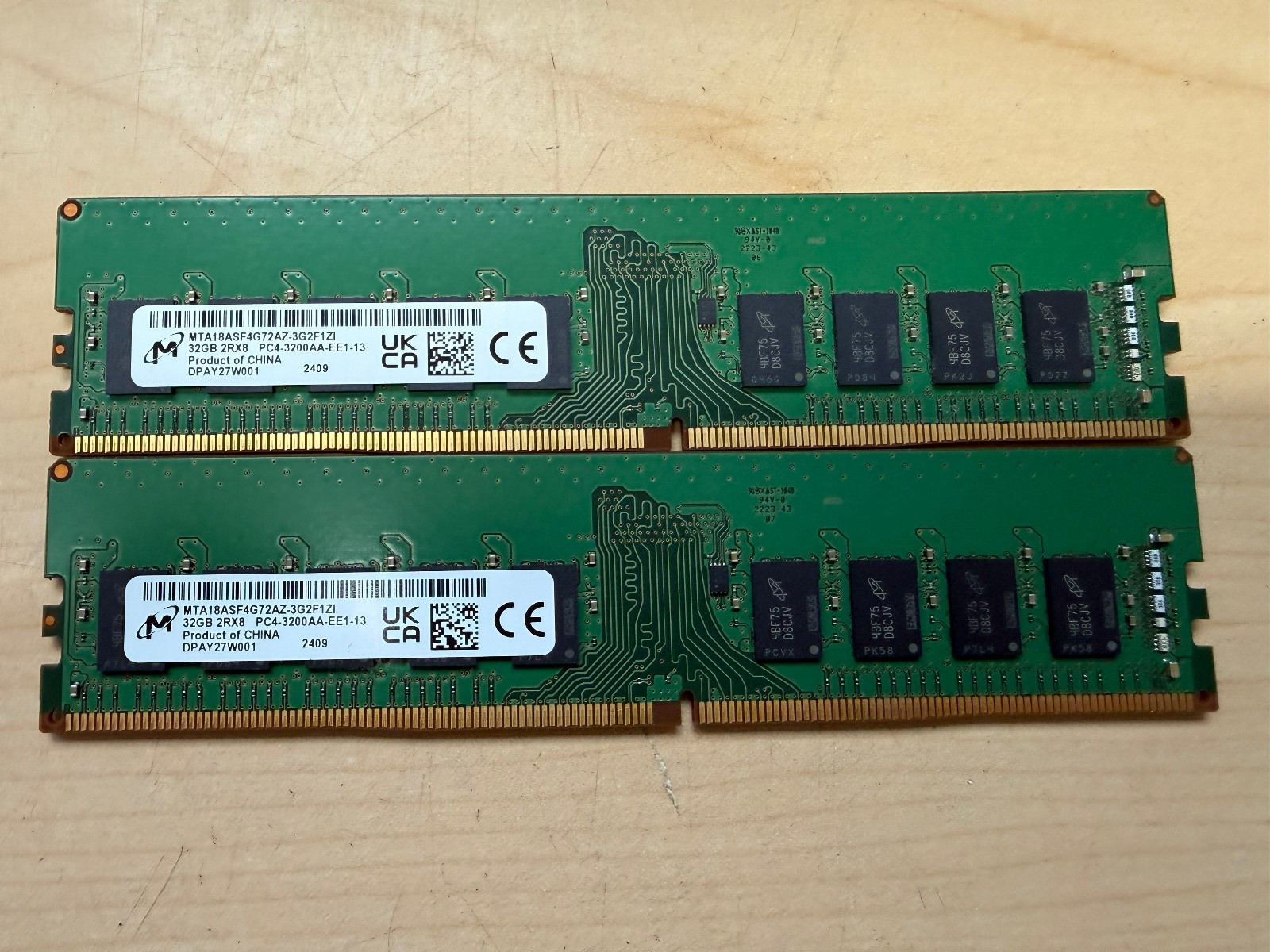 64GB (2x 32GB) DDR4 3200MHz Micron MTA18ASF4G72AZ ECC RAM