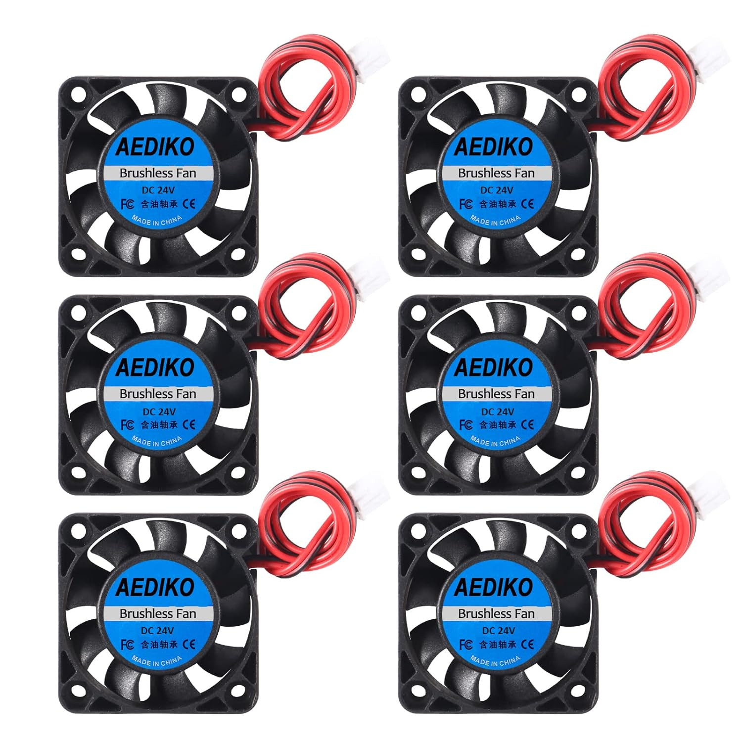 6pcs 4010 Fan 24V 3D Printer Cooling Fan 40x40x10mm Mini Brushless Fan