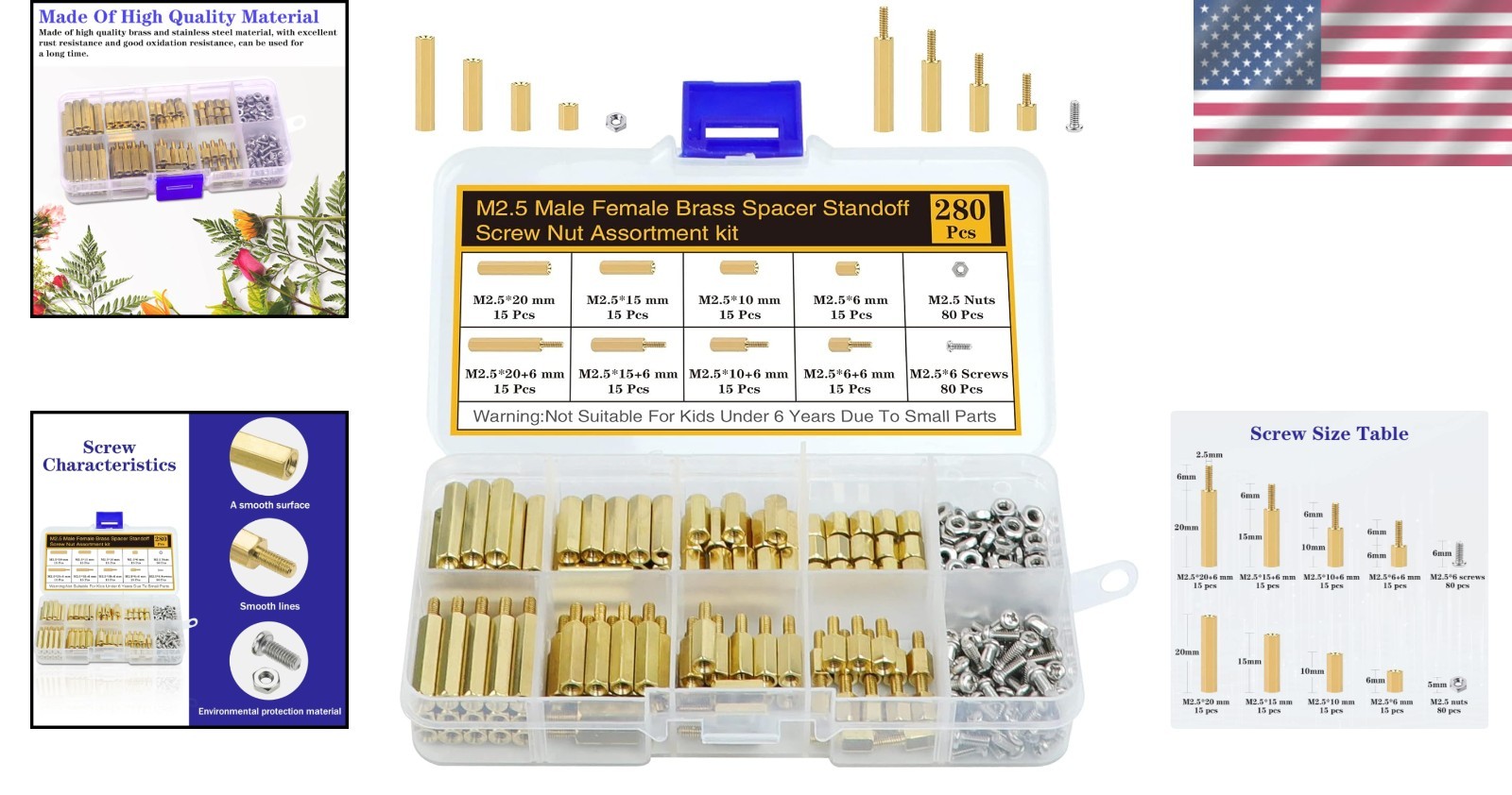 M2.5 Brass Standoffs & Screws Combo Pack, DIY Computer Build