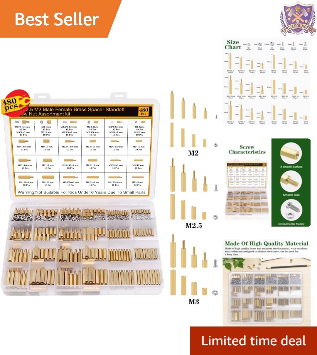 Motherboard Standoffs Screws Kit Brass Stainless Steel for DIY Computer Raspb…