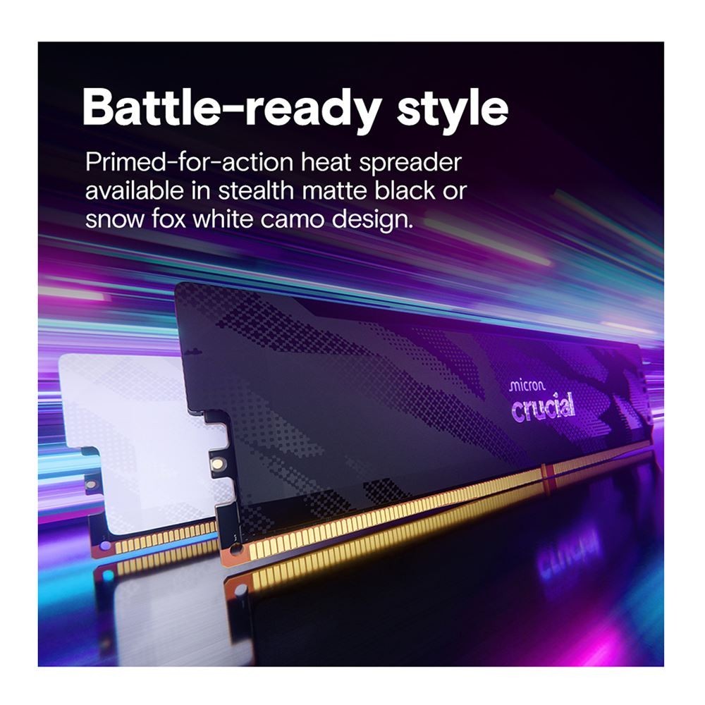 NEW Crucial Pro Overclocking 32GB (2 x 16GB) DDR5 6400 CL32 RAM – WHITE