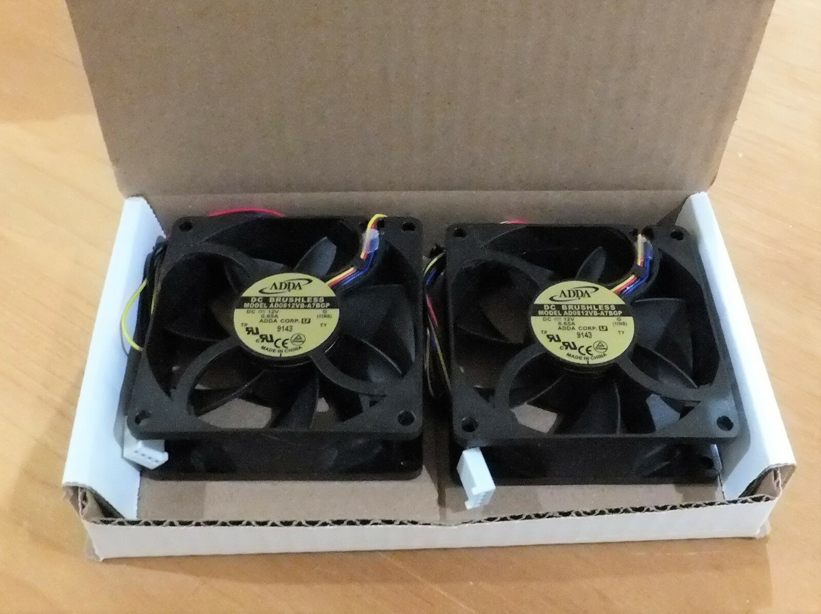 80x80x25mm, COMPUTER CASE COOLING FANS, ADDA, AD0812VB-A7BGP, 4 PIN, (2 PACK)