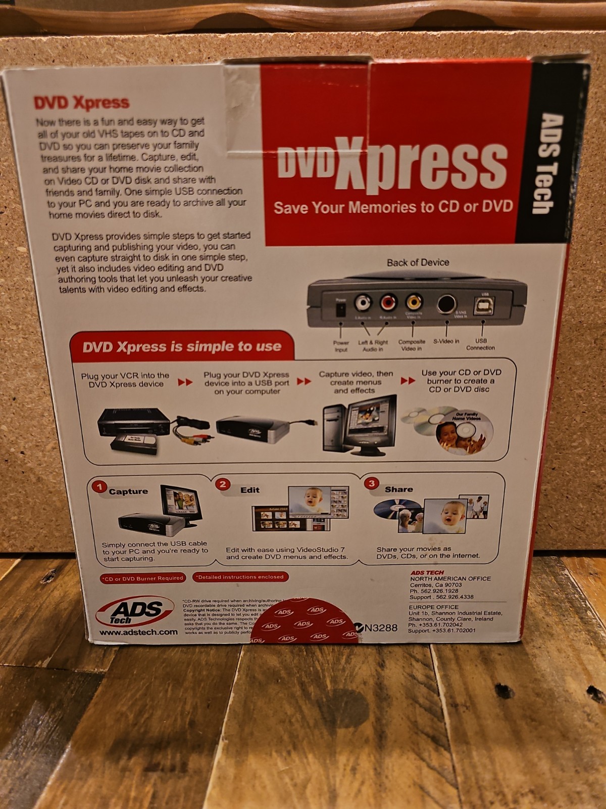 ADS Tech DVD Xpress USB 2.0 Video Capture RCA S-Video USBAV-701