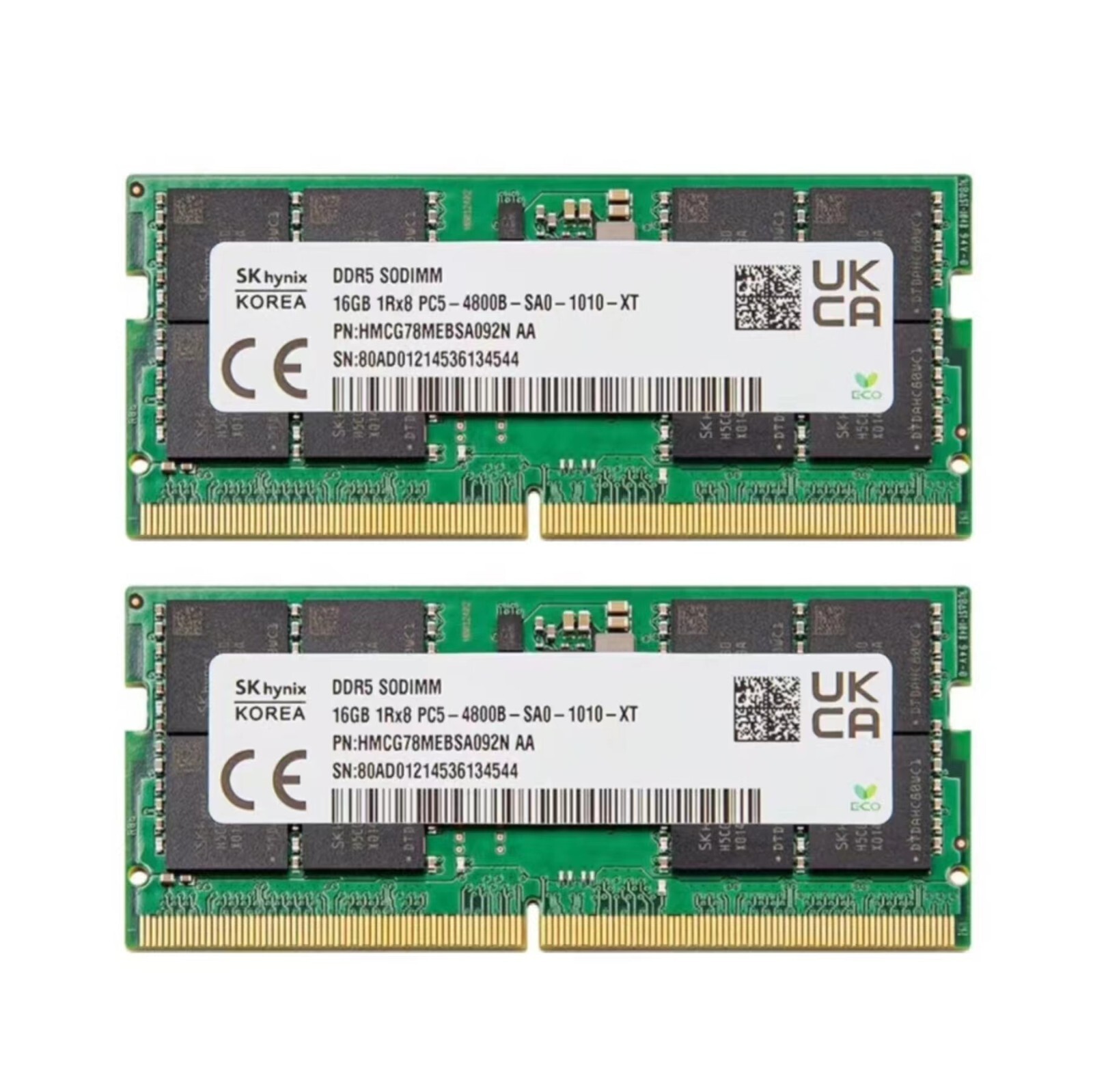 SK Hynix 32GB (2X 16GB) DDR5 4800MHz PC5-38400 262-Pins Laptop SODIMM Memory Ram