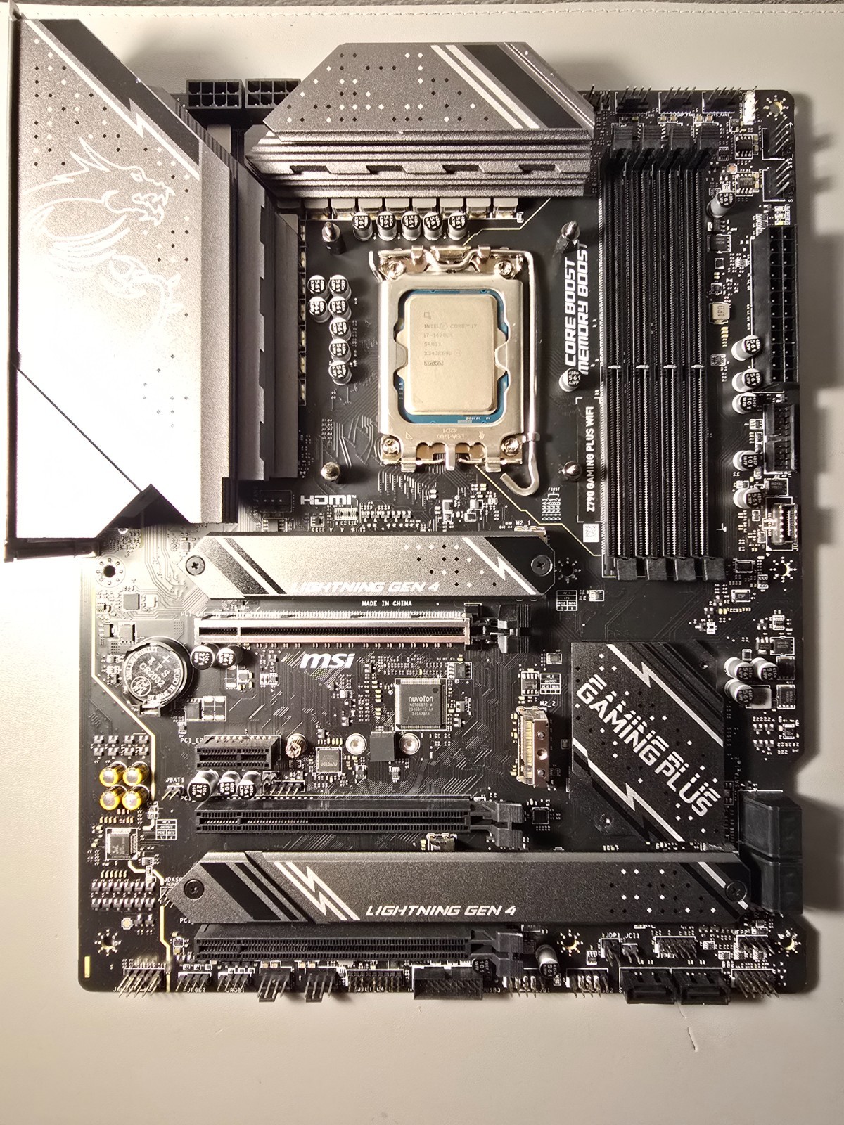MSI Z790 GAMING PLUS WIFI LGA 1700 Intel ATX Motherboard + i7 14700K + AIO