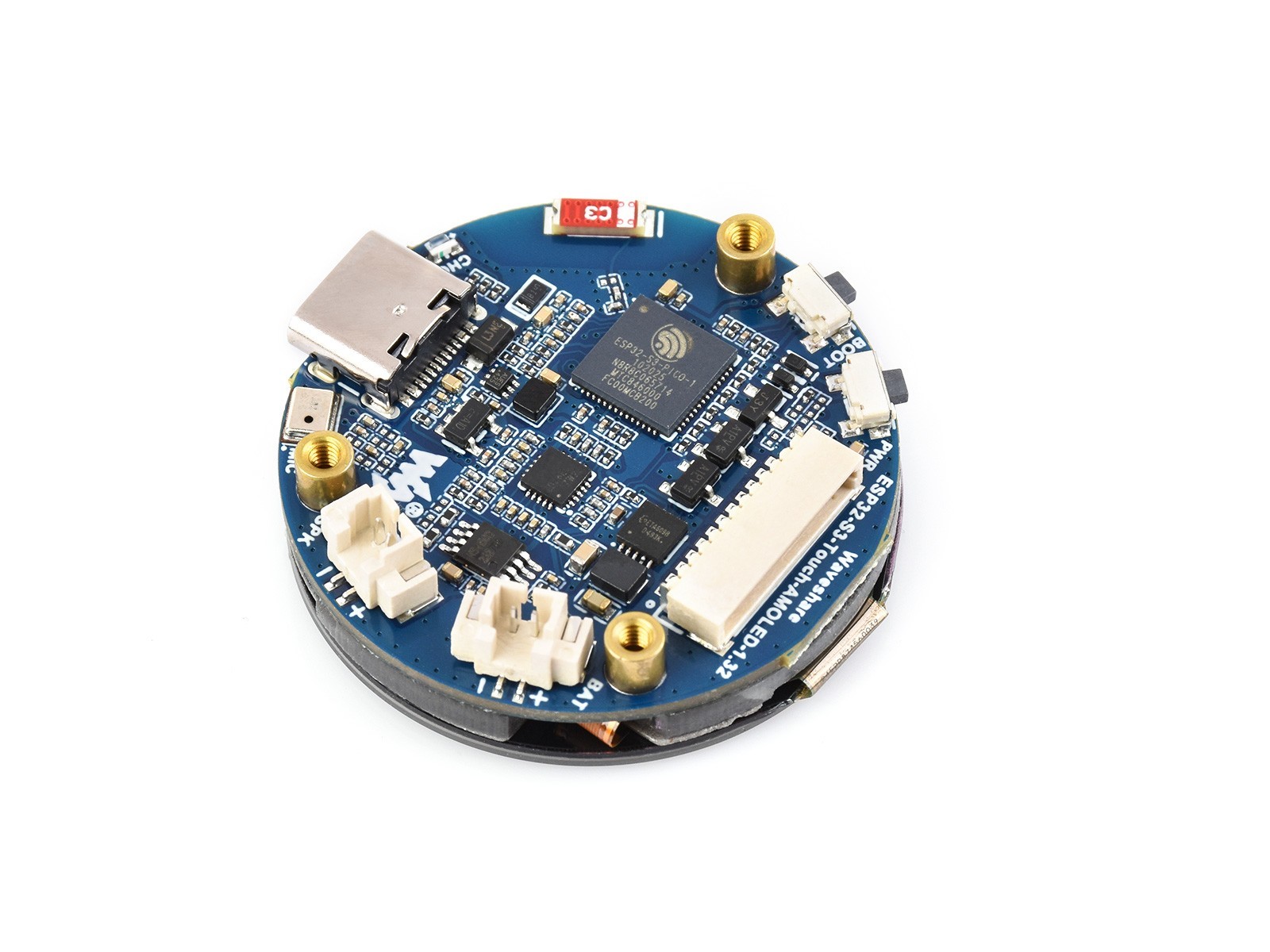 Waveshare ESP32-S3 1.32inch AMOLED Round Touch Display Development Board 466×466