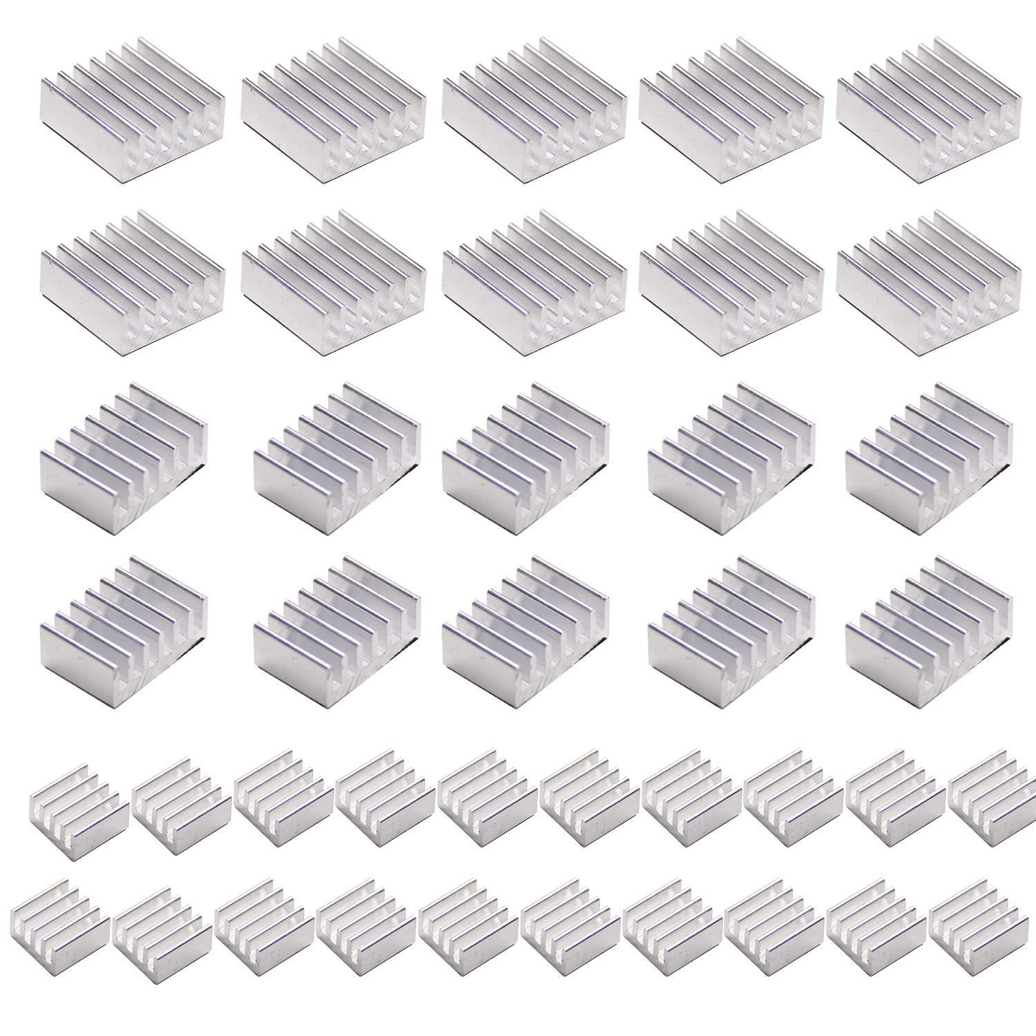 40 PCS Durable Aluminum and Copper Heatsinks with Adhesive Tape for Efficiency