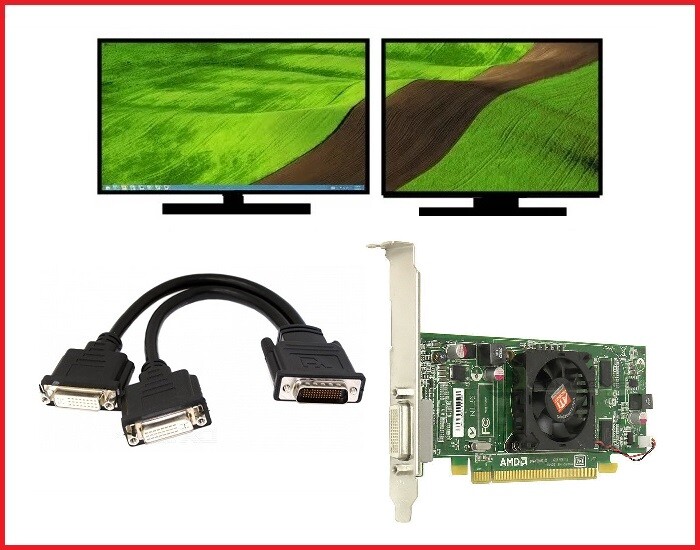 Dell Precision T1500 T1600 T1650 T3400 Dual DVI Video Card Extended Desktop