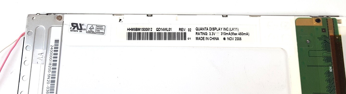 Quanta 14.0″ 30pin 1280×768 WXGA Laptop Glossy LCD Screen QD14WL01 Rev.02