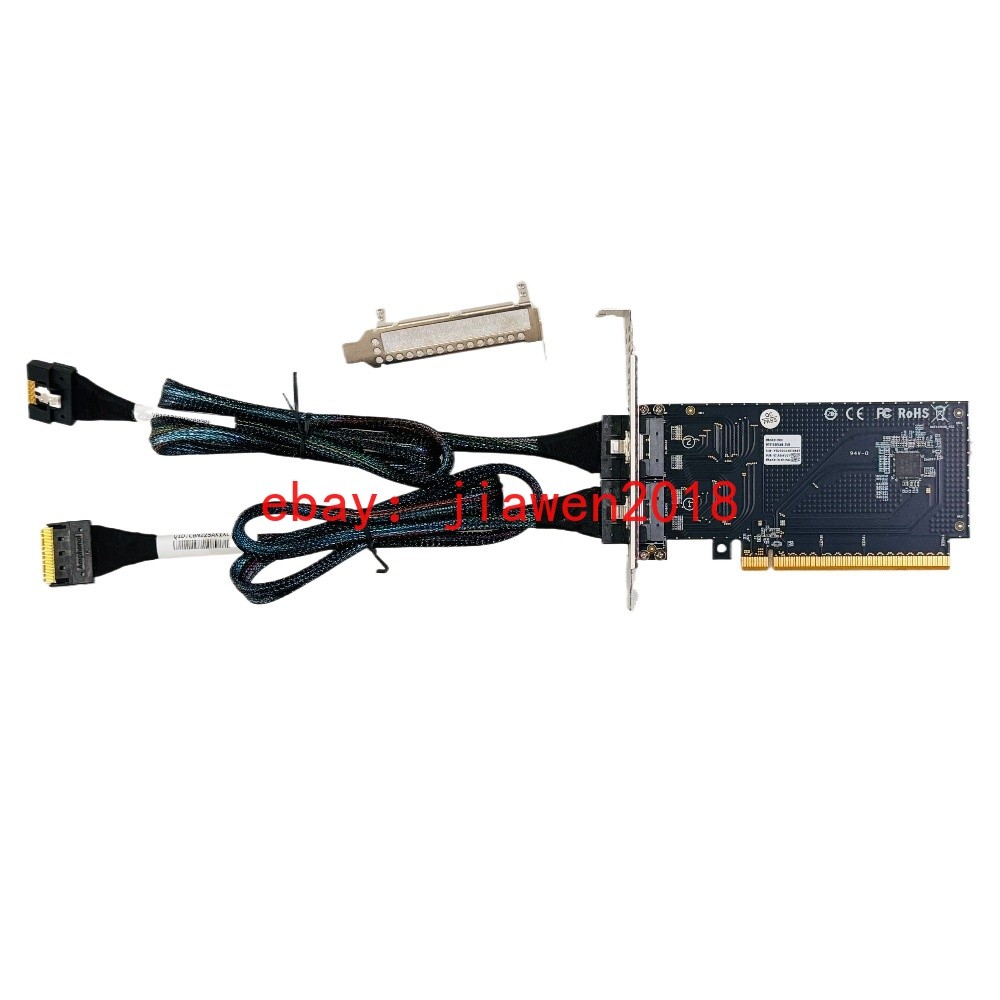 External PCI Express x16 to SFF-8654 Adapter 2*PCI-E X8 + 2*Baseplate 70CM Cable