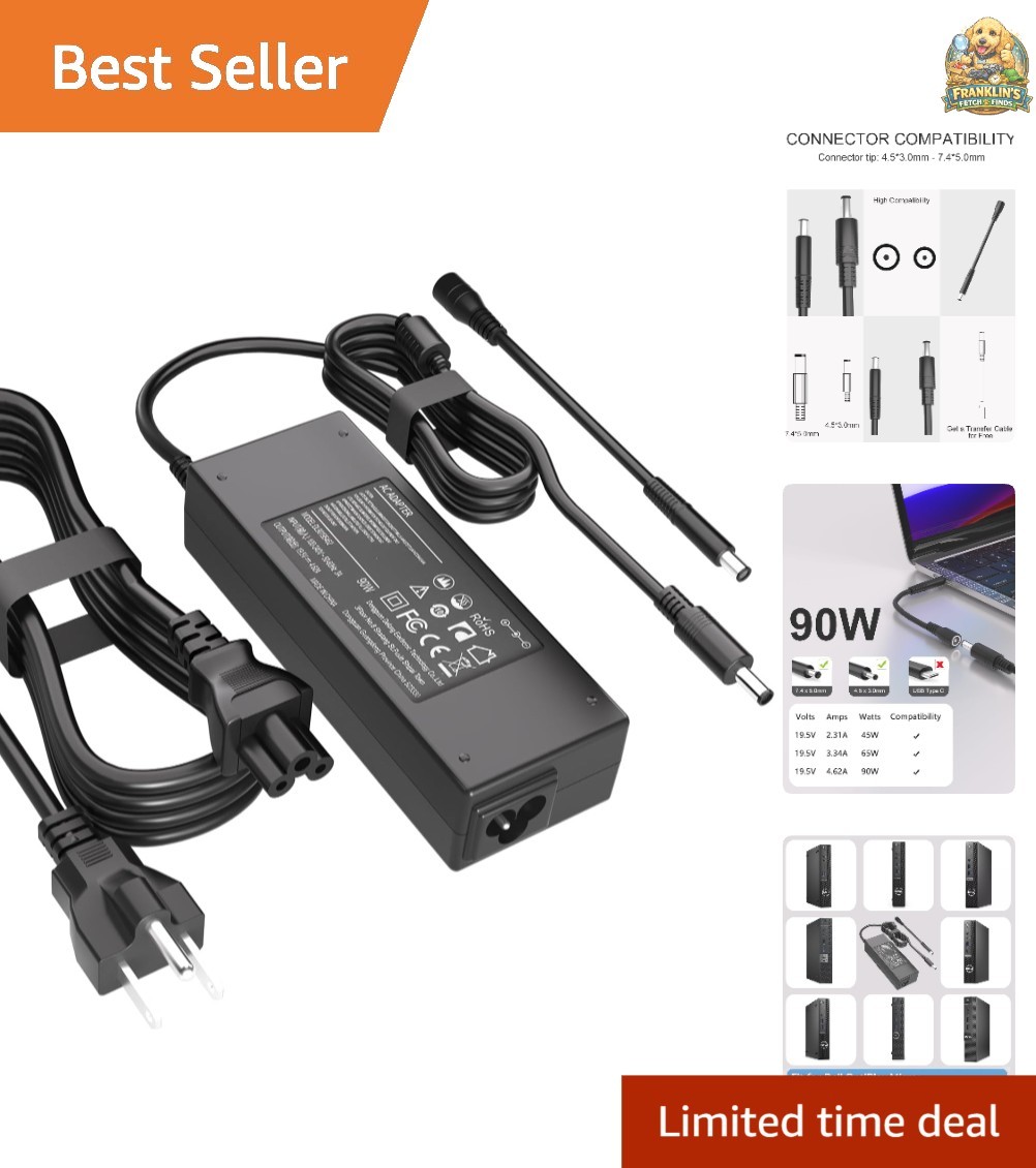 90W Power Supply Compatible with Dell 24 All-in-One EC24250, 27 All-in-One EC…