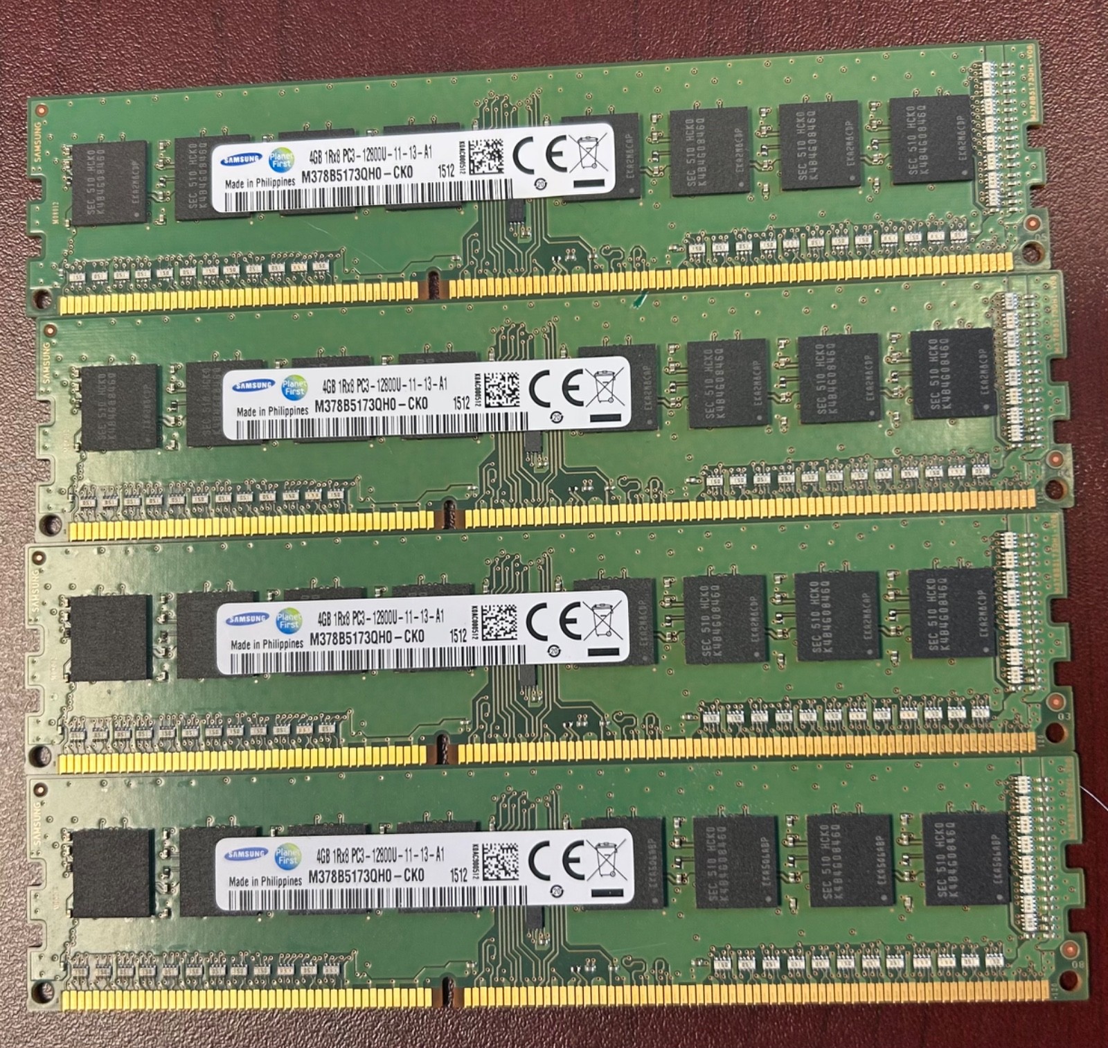 Samsung 4GB (4 x 4GB) M378B5173QH0-CK0 1RX8 PC3-12800U-11-13-A1