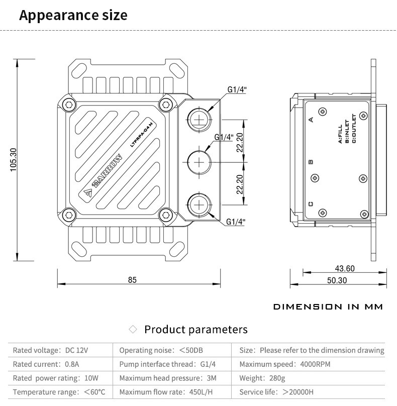 Barrow CPU Water Block Integrated Pump Reservoir for AMD AM4 AM5 Ryzen 9 7 5 3