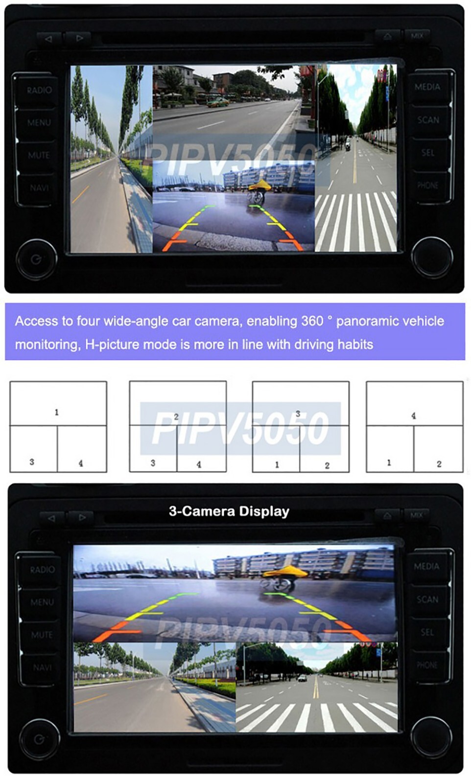 Mini Quad View Video Processor With Image Mirroring Support