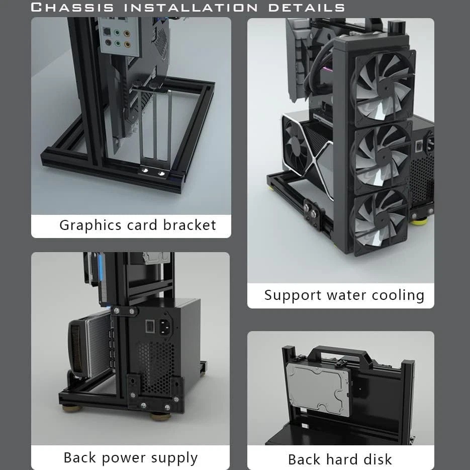 Open Air Frame PC Bench, DIY Motherboard Case Rack