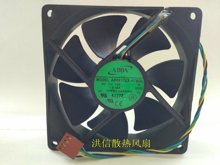 Adda AD0912UX-A7BGL DC12V 0.50A 9025 4-pin PWM cooling fan