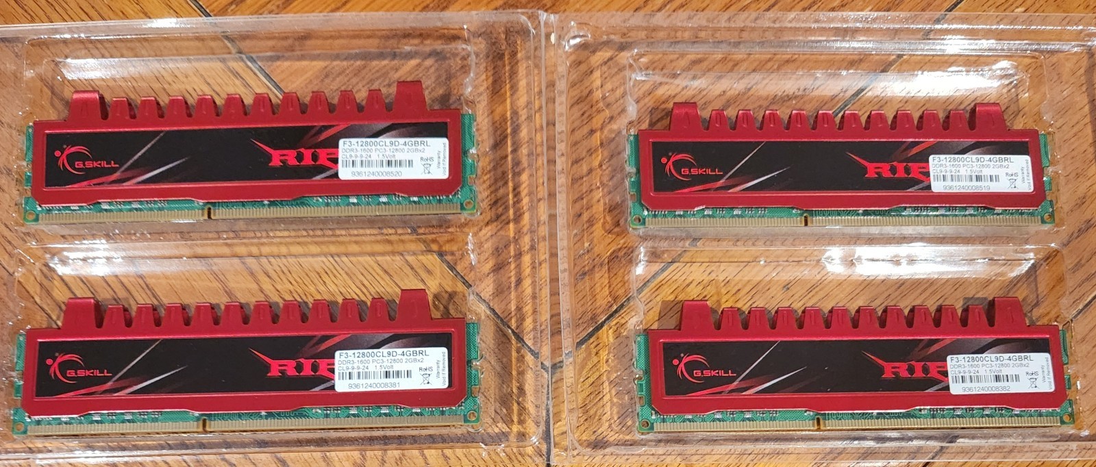 8GB 4 X 2GB G SKILL RIPJAWS MEMORY RAM KIT F3-12800CL9D-4GBRL X 2 DDR3-1600 PC3
