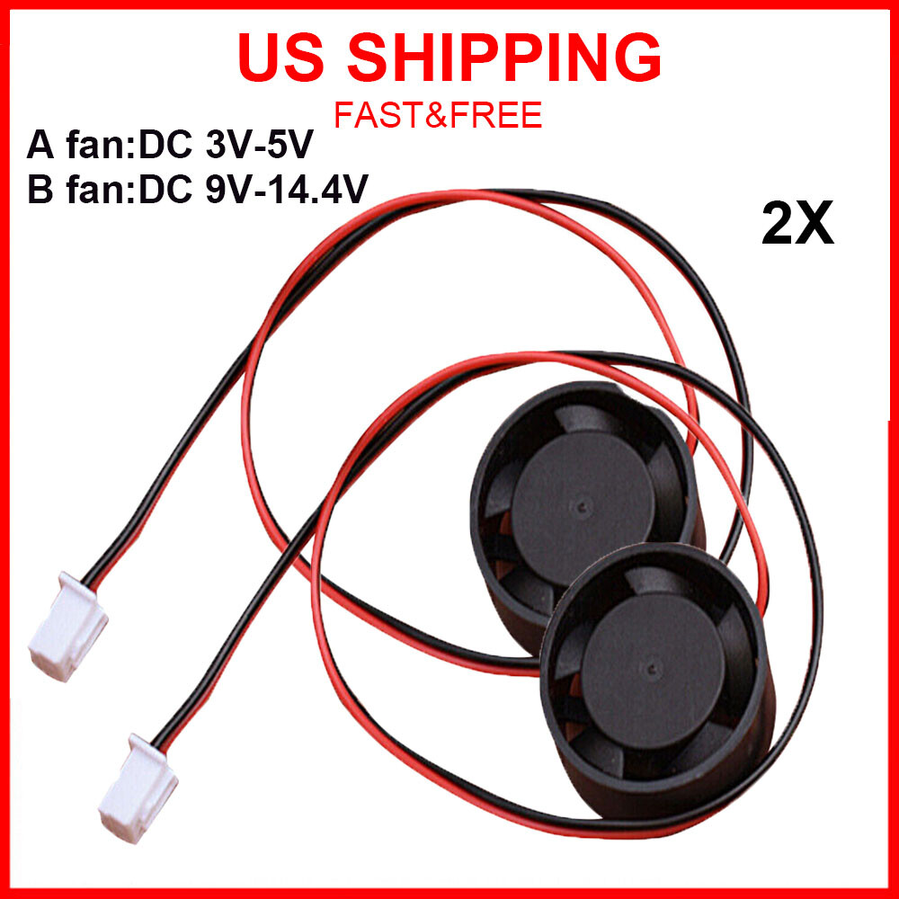 2pcs DC 5/12V 2510 Brushless DC Cooling Fan 13800RPM Quiet Large Air Volume Fan