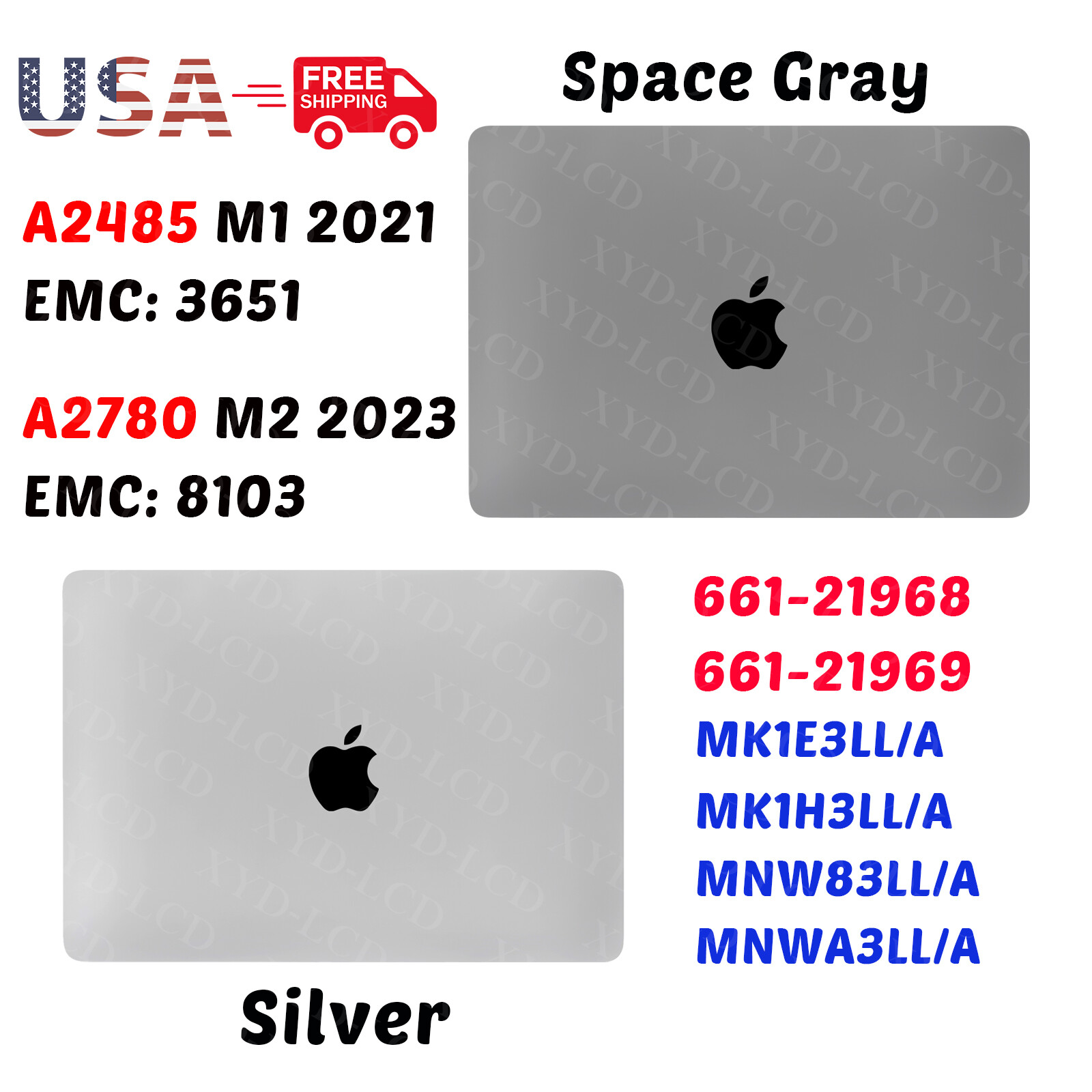 for Mac14,6 Mac14,10 MacBook Pro 16in A2780 2023 M2 LCD Screen Display Complete