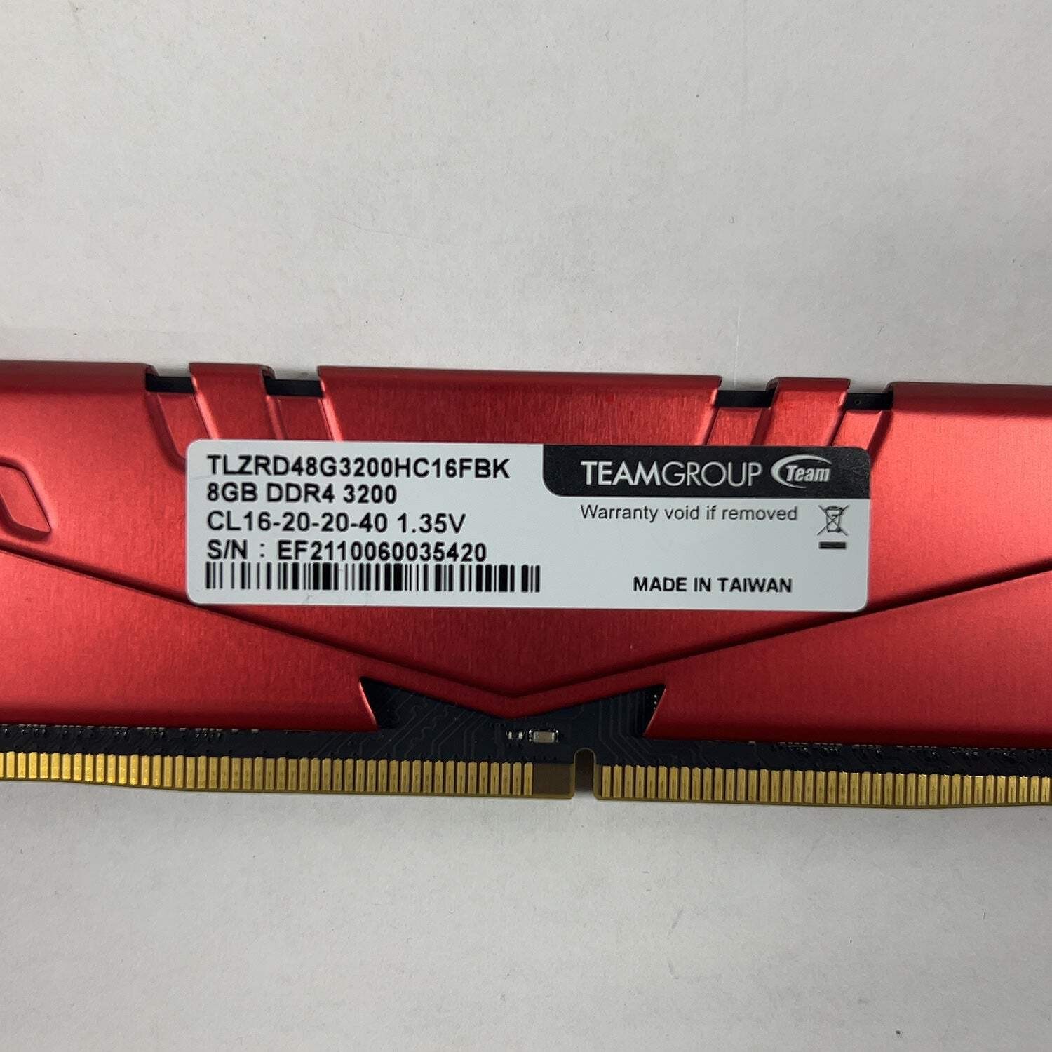 TeamGroup T-Force Vulcan 8GB (1x8GB) RAM DDR4 3200MHz TLZRD48G3200HC16FBK