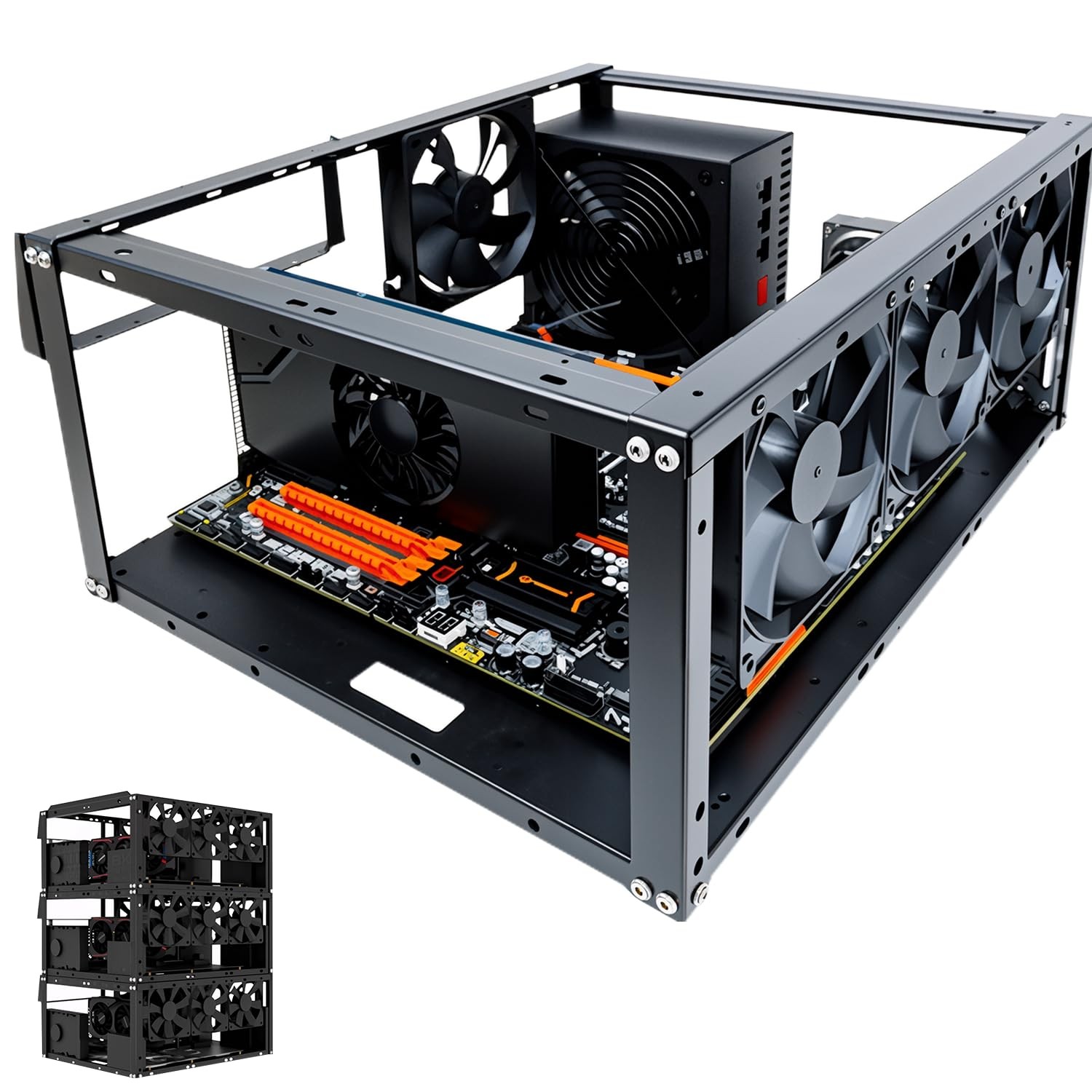 PC Test Bench,Open Air PC Case,Open Frame Computer Chassis, DIY Stackable Tec…