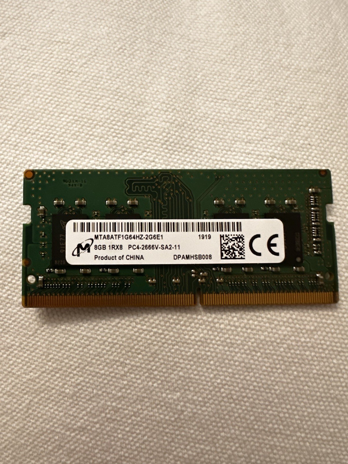 Micron 8GB 1Rx8 PC4-2666V-SA2-11