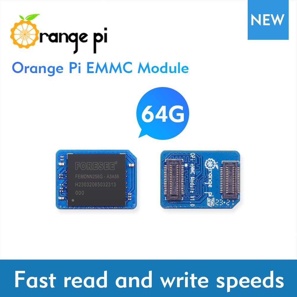 Orange Pi 64GB EMMC Module Fast Read and Write Speeds, Support for 5 Plus, 5 …