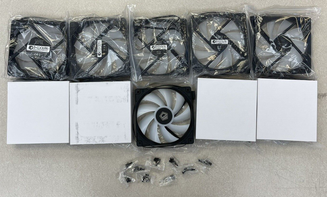 LOT OF 10 ID Cooling 120mm RGB Case Fan 1500RPM PWM Id-12025m12s